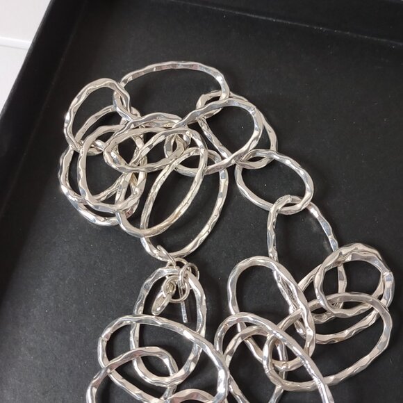 36 Inch Silver Tone Large Link Daisy Fuentes Necklace - Picture 7 of 8